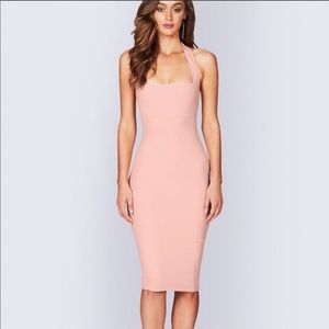 Nookie Boulevard Midi Dress in Blush Pink